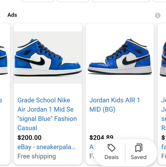 NIKE 2021 Air Jordan 1 Mid SE GS Signal Blue/ White/ Black- 5.5 youth - Picture 12 of 16